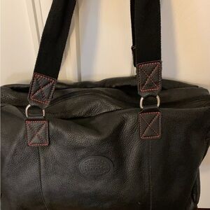 Roots Black Duffel Bag with Red Accents